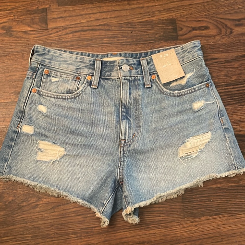 COPY - Relaxed Denim Shorts in Renfield Wash: Destructed Edition